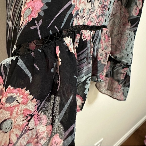 LoveShackFancy Silk Floral Spaghetti Strap Y2K Babydoll Top Size Small - Picture 7 of 10